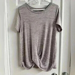 Stylus Twist Front Heathered Lavender Tee Shirt - Size Women’s Large
